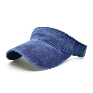 Visière unisexe bleue en polyester de qualité supérieure avec bord incurvé, ajustement réglable pour une utilisation estivale en extérieur, style uni, adulte - Product Image 4
