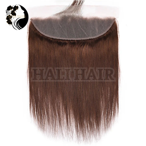 Vague de corps Remy droite vietnamienne 13x4 fermeture à lacet frontale Super Double dessiné 100g Extensions de cheveux Hali dans toutes les couleurs - Product Image 5