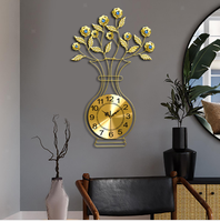 Ak kuningan desain menakjubkan jam dinding logam ornamen Finishing emas tidak tiket untuk dekorasi dapur rumah ruang tamu dekorasi