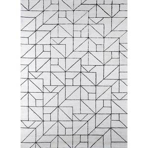 Contour Grey <b>Black</b> Hand Tufted Wool Viscose <b>Rug</b> Geometric Pattern for Home Large Rectangle 10mm Handmade for Bedroom Teen TNQ-25 - Product Image 1