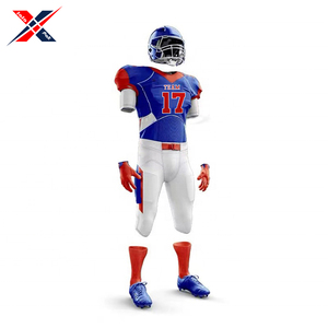 Uniforme de fútbol americano azul y blanco de alta calidad, tela ligera, para uso deportivo OEM el mejor servicio, talla grande disponible - Product Image 6