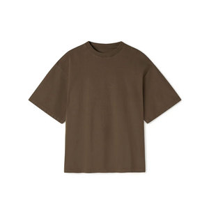 Camiseta de verano de algodón pesado para hombre, camiseta de gran tamaño básica Unisex informal de Color sólido de manga corta con cuello redondo - Product Image 5