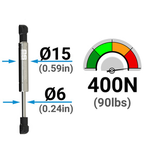 IL06PL-60-195-F1กระบอกสเตนเลสขนาด195มม. รองรับแก๊สสปริงกด60มม. สำหรับใช้ในอุตสาหกรรมและอาหาร - Product Image 2