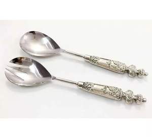 metal Style Rough Structure <b>Salad</b> <b>Server</b> for Home and Kitchen Regular Item Metal Cutlery for Dinner Party Gift - Product Image 4