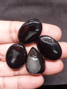 Indian Supplier UDGEMS High Quality Natural Polished Black Druzy Cabochon for Pendant Ring <b>Necklace</b> Jewelry - Product Image 4