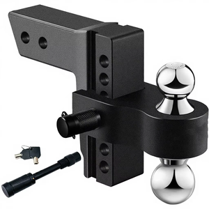 Attelage de remorque robuste en acier noir Vypart, réglable, avec récepteur à 2 et 2-5/16 billes, 6 points de montage de remorque (basse et haute) - Product Image 1