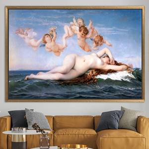 Tableau imprimé sur toile : La naissance de Vénus, décoration de salon, 1P : encadré or - Product Image 1