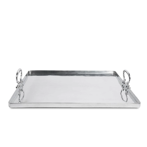 Bandeja de servicio de cocina Suministros de alimentos de mesa Mayorista Bandeja de metal de acero inoxidable con acabado plateado con mango de metal para el hogar - Product Image 5