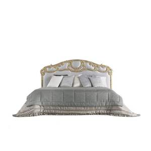 Base de Cama Clásica de Madera Maciza con Cabecera Tradicional Tallada a Mano - Product Image 1