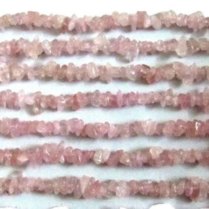 Grava Irregular de Cuarzo Rosa Natural, Forma de Pepita sin Cortar, Liso, 4mm a 8mm, Fabricación de Joyas, Hilo de Cuentas de 34 Pulgadas de Largo - Product Image 1