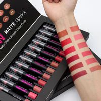Langmanni 12PCs Matte Lipstick Set Kit Venta al por mayor Barato Cosméticos de larga duración que no dejan marcas a prueba de agua