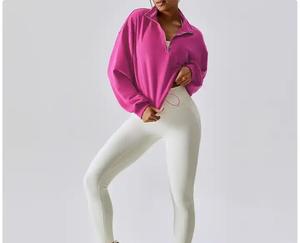 Nouvelle mode de sweats à capuche pour femmes sweats à capuche de sport décontractés grande taille longue polaire avec logo avant vêtements tricotés - Product Image 3