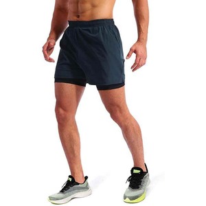 Ropa atlética masculina de alta calidad 2 en 1 pantalones cortos deportivos de algodón transpirable ropa de hombre de talla grande con bolsillos cintura elástica corta - Product Image 2