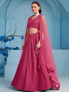 Broderie Séquence Travail Demoiselles D'honneur Lehenga Choli pour Fête De Mariage et Festival Porter À La Mode Lehenga Choli - Product Image 3