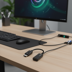 Adaptateur et connecteur vidéo DisplayPort vers HDMI noir, modèle 00200335 - Product Image 3