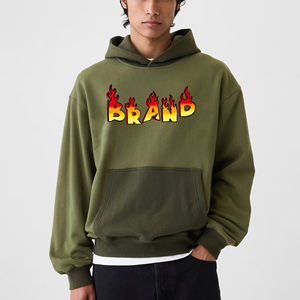 OEM/ODM 100% cotton hoodies <b>men</b> custom 3D puff printed logo solid <b>red</b> colour oversized heavyweight dropshoulder hoodies for <b>men</b> - Product Image 1