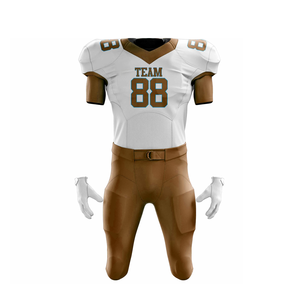 ชุดยูนิฟอร์มฟุตบอลเยาวชนอเมริกันชุดทีม2024ขาวและน้ำตาลชุดทีมออกแบบได้ตามที่ต้องการ - Product Image 1