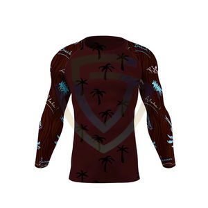 Conjuntos de Rashguards de BJJ Personalizados para Hombre, Transpirables, 100% Poliéster, Manga Larga, 180g, Diseño Sólido, Cuello en V, Secado Rápido - Product Image 1