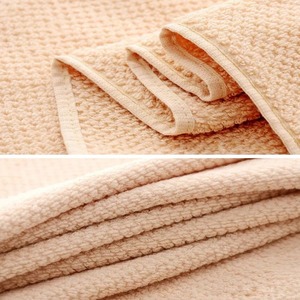 Beige Cotton Towel Set Woven Solid Color Rectangular Home Use Skin-Friendly Towels - Product Image 4