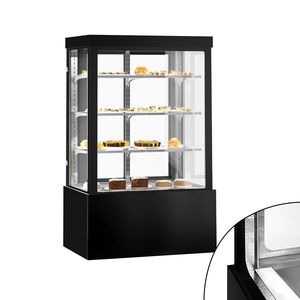 Vitrine réfrigérée commerciale pour gâteaux - 950L - 1200mm - Double vitrage - carrée - avec 3 étagères réglables - portes coulissantes arrière - pour - Product Image 1