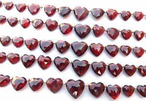 Cuentas de Granate Africano Rojo de 8-12 mm, Corte Facetado, Talladas en Forma de Corazón, 25 Cuentas, Granate de Mozambique Natural de Alta Calidad para la Fabricación de Joyas - Product Image 5