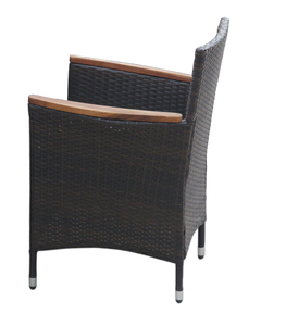 Đồ Nội Thất Sân Vườn Bằng Mây PE Bộ Đồ Ăn 1 + 6 (Mặt Bàn Gỗ) - Product Image 4