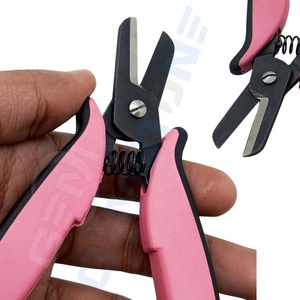 Pince coupante professionnelle en acier inoxydable pour kératine, 6 pouces, poignée antidérapante rose, marque GEMSTONE ENTERPRISES, extensions de cheveux - Product Image 6