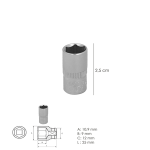Chiave a Bussola Esagonale 1/4" 7 mm. - Product Image 2