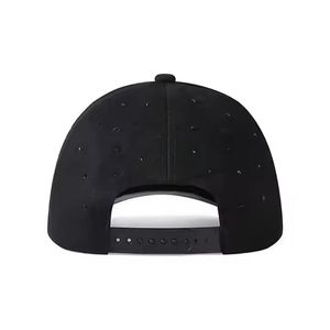 Casquette de baseball noire à 5 panneaux en daim pur avec logo personnalisé en gros, avec bord incurvé et design en diamant doublé de satin unisexe - Product Image 5