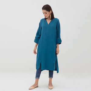 Kurtis para Mujer, Nuevo Diseño 2022, Algodón y Poliéster de Alta Calidad, Ligeros, Impresión de Logotipo Personalizado, Colores Personalizables, Servicio OEM - Product Image 3