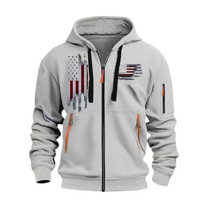 Sweat-shirts pour hommes en molleton doux, style nouveau, design optimal, vente en gros, personnalisables, fermeture éclair intégrale - Product Image 1