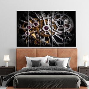 โปสเตอร์ผ้าใบสมัยใหม่พร้อมงานศิลปะกลไกนาฬิกาอัตโนมัติพิมพ์ลายสีทอง,5P:ห่อหุ้มอย่างดี - Product Image 1