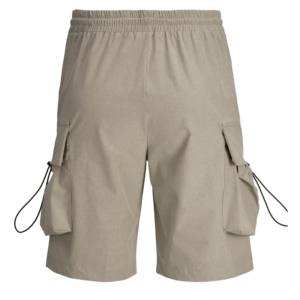 Comfort Elastic Waistband <b>Men's</b> Casual Canvas Solid Cargo <b>Shorts</b> Below Knee Loose Fit <b>Long</b> <b>Shorts</b> Waterproof Breathable - Product Image 3