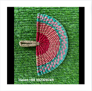 2024 Hot Deal Precio de fábrica coloridos ventiladores de hoja de palma trenzados hechos a mano ventilador de hierba de mar listo para exportar - Product Image 6