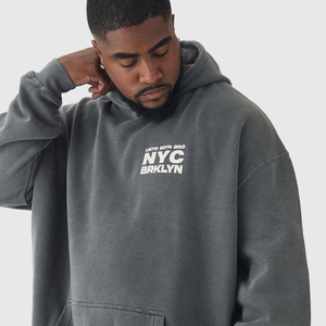 Sweats à capuche pour hommes Streetwear personnalisé du fabricant Sweat à capuche mélangé surdimensionné 500gsm-480gsm Design Printing Logo - Product Image 6