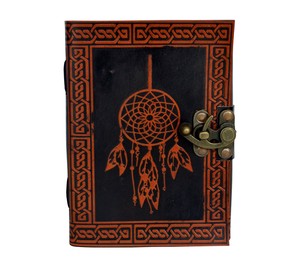 Atrapasueños diario de cuero Vintage hecho a mano gran Tapa dura regalo térmico mujer escritura hechizo Sketchbook suministros diario - Product Image 6