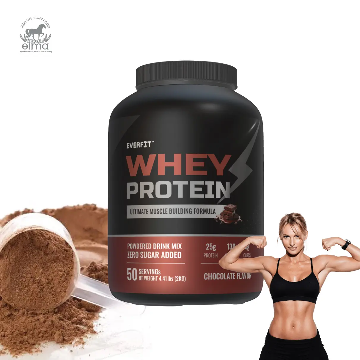 Muscle Grow Protein Powder Whey Sport Supplement Dark Chocolate Flavor Shakes for Muscle Gain Suitable for Daily Fitness