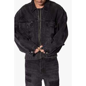 Veste et manteau en jean déchiré oversize pour homme Veste en jean déchiré oversize à la mode et tendance pour homme - Product Image 1