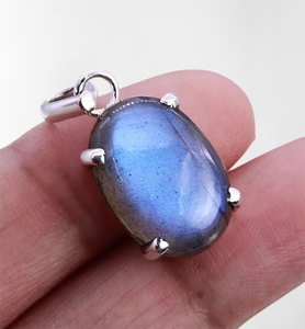 Colgante de piedras preciosas de labradorita estampada 925, joyería de diseñador Simple, Spinner de Plata de Ley 925 perfecto, colgantes finos - Product Image 1