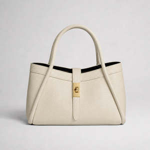 Bolso tote de cuero genuino italiano con bolsa interior desmontable-PM696 - Product Image 5