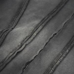 Wholesale Custom Logo Men's Vintage Acid Wash Heavyweight Cotton Distress Panel <b>Zip</b> up Hoodie Men - Product Image 6