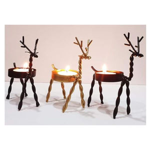 Bougeoir de renne en métal de conception antique nordique moderne article de bureau de vente chaude pour la décoration de Noël à la maison autres bougeoirs - Product Image 2