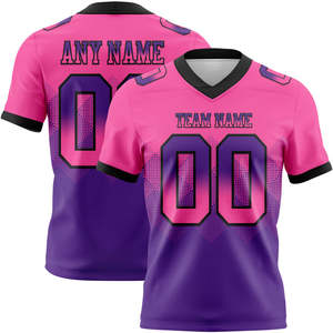 เสื้อตาข่ายไล่ระดับสีของแท้สำหรับอเมริกันฟุตบอลพิมพ์ลายธงทรงสี่เหลี่ยมแบบกำหนดเองสำหรับการแข่งขันโรงเรียน - Product Image 1
