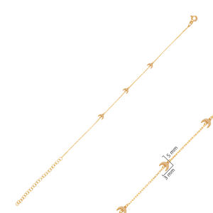 Pulsera minimalista con diseño de Luna, pulsera lisa de Plata de Ley 925, joyería turca al por mayor, tienda en línea - Product Image 3