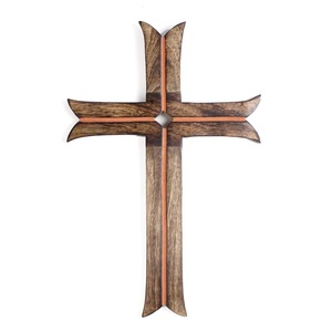 Crucifijo católico cruzado de Jesucristo de madera para decoración de capilla de iglesia de pared - Product Image 6