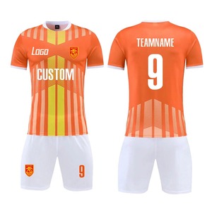 Camisetas de fútbol transpirables personalizadas, conjunto de camisetas de fútbol negras y amarillas, ropa de fútbol - Product Image 2