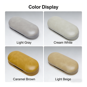 กล่องใส่คอนแทคเลนส์แบบพกพา 2 in 1  วัสดุหนัง PU  พร้อมกระจกและที่คีบ  กล่องใส่แว่นตาแบบแข็ง - Product Image 2