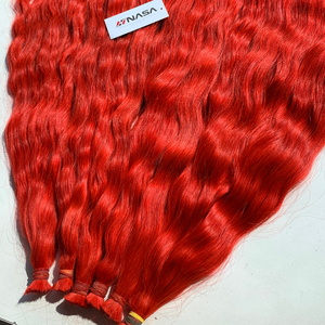 Extensiones de Cabello Humano Vietnamita Virgen 100% de Lujo, 300 Gramos, 22-24 Pulgadas, Ondulado Natural, Rojo Decolorado, Puntas Gruesas - Product Image 2
