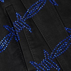 Veste en jean de créateur pour hommes avec strass Veste en jean de fabricant d'usine de style hip-hop bling - Product Image 4