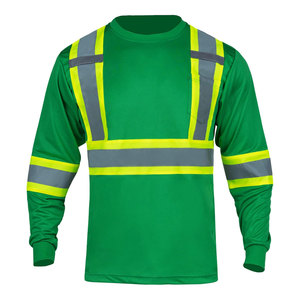 Camisas de trabajo para hombres: camisas de alta visibilidad para hombres, Polo de seguridad con rayas reflectantes - Product Image 3